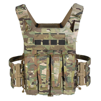 IDOGEAR PEW Tactical Quadruple Magazine Panle Pouch SMG Magazine Pouch Carrier for AVS Vest Detachable Flap SMG 9MM .45 Mag Pouch P046