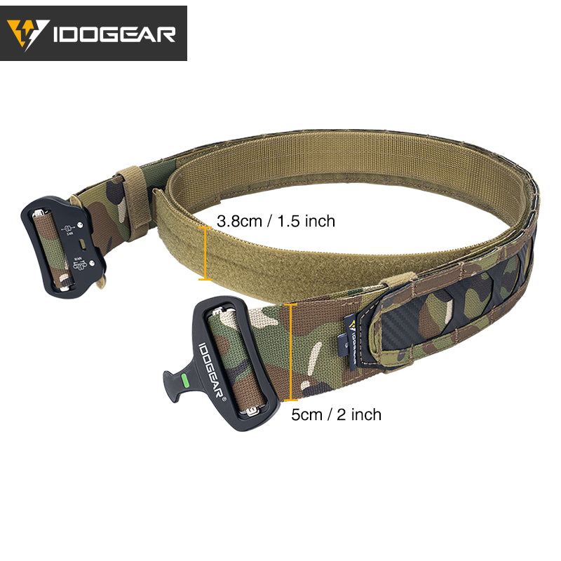 IDOGEAR Tactical Belt 2 Inch MOLLE Belt Quick Release Metal Buckle Gear Combat Belts 3429