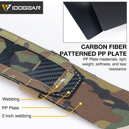 IDOGEAR Tactical Belt 2 Inch MOLLE Belt Quick Release Metal Buckle Gear Combat Belts 3429