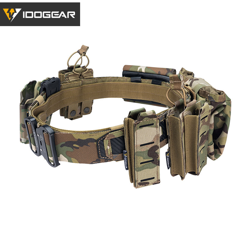 IDOGEAR Tactical Belt 2 Inch MOLLE Belt Quick Release Metal Buckle Gear Combat Belts 3429