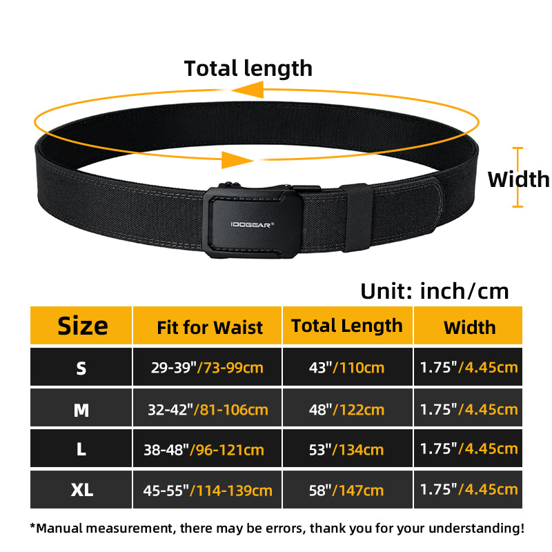 IDOGEAR 1.75" Ratchet Nylon Belt Reinforced Buckle CCW Belts 3439