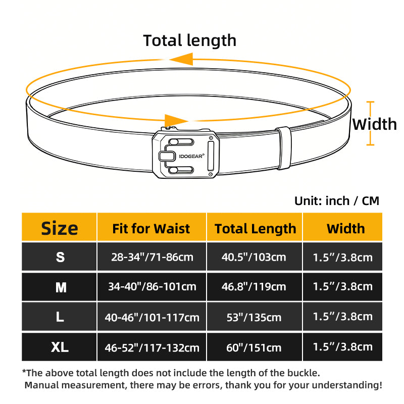 IDOGEAR 1.5" Nylon Ratchet Belts with Magnetic Buckle Quick-Release Casual 3446