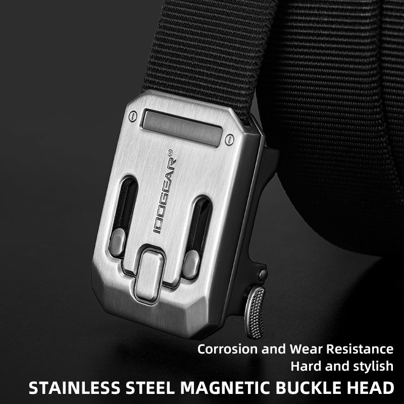 IDOGEAR 1.5" Nylon Ratchet Belts with Magnetic Buckle Quick-Release Casual 3446
