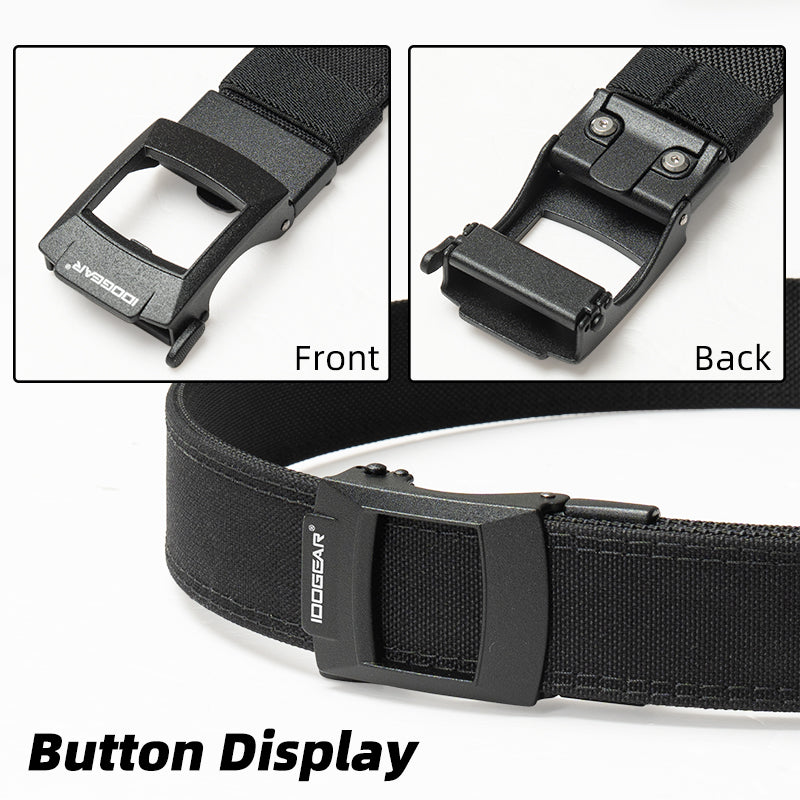 IDOGEAR 1.5" Tough Nylon Ratchet Belt Adjust-Fit No-Hole Quick Release Buckle 3448
