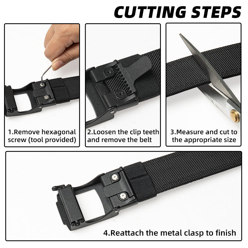IDOGEAR 1.5" Tough Nylon Ratchet Belt Adjust-Fit No-Hole Quick Release Buckle 3448