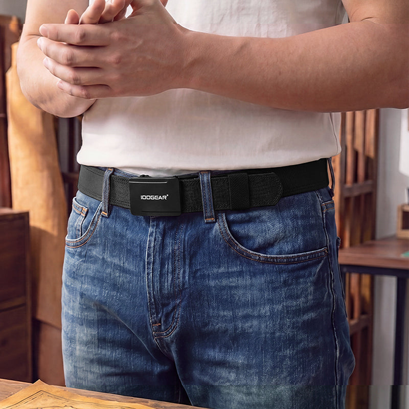 IDOGEAR 1.5" Ratchet Belt Reinforced Buckle Adjustable Waist Heavy Duty Sport Belts 3449