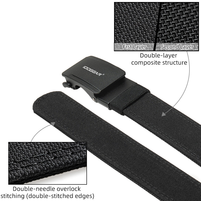 IDOGEAR 1.5" Ratchet Belt Reinforced Buckle Adjustable Waist Heavy Duty Sport Belts 3449