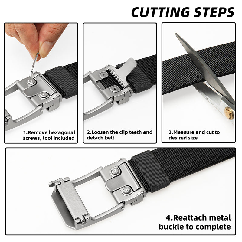 IDOGEAR 1.5" Ratchet Belt Quick Release No-Hole All-match Nylon Belts 3543
