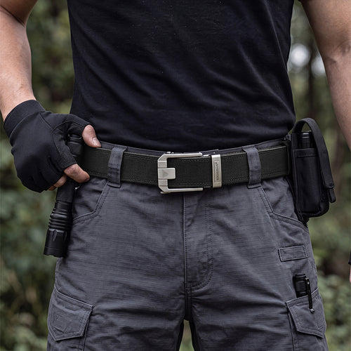 IDOGEAR 1.5" Ratchet Belt Quick Release No-Hole All-match Nylon Belts 3543