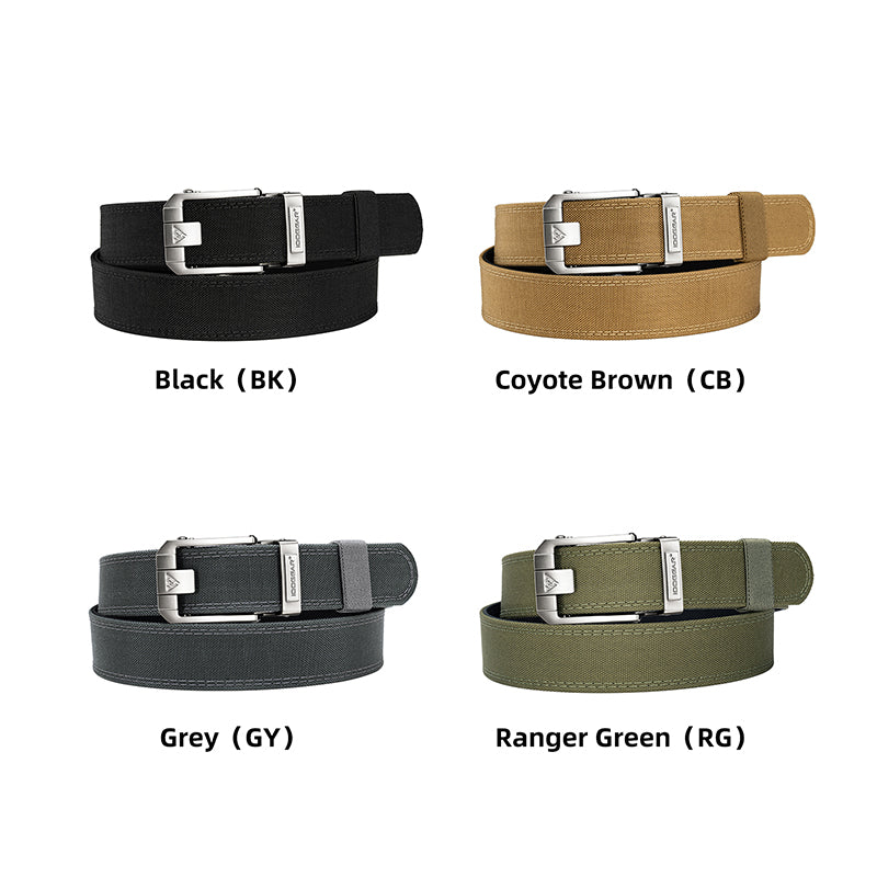 IDOGEAR 1.5" Ratchet Belt Quick Release No-Hole All-match Nylon Belts 3543