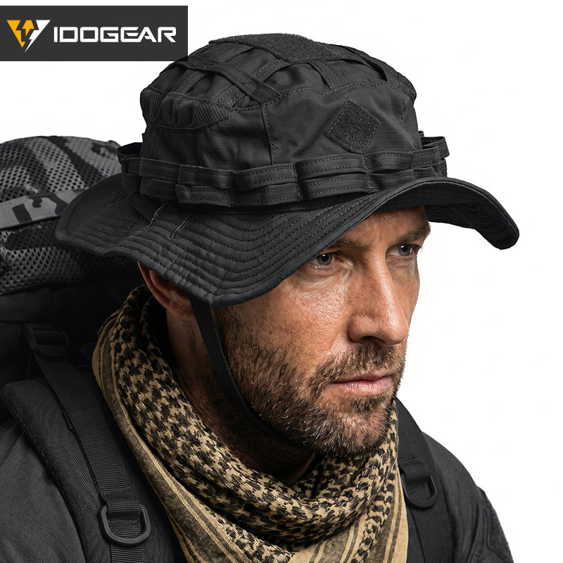 IDOGEAR UFS Boonie Hat Wide Brim Sun Protection Hat Waterproof Grid Fabric with Pocket 3623