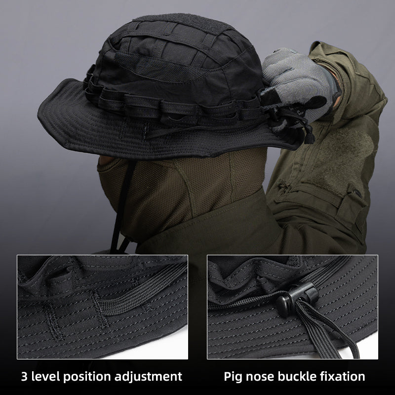 IDOGEAR UFS Boonie Hat Wide Brim Sun Protection Hat Waterproof Grid Fabric with Pocket 3623