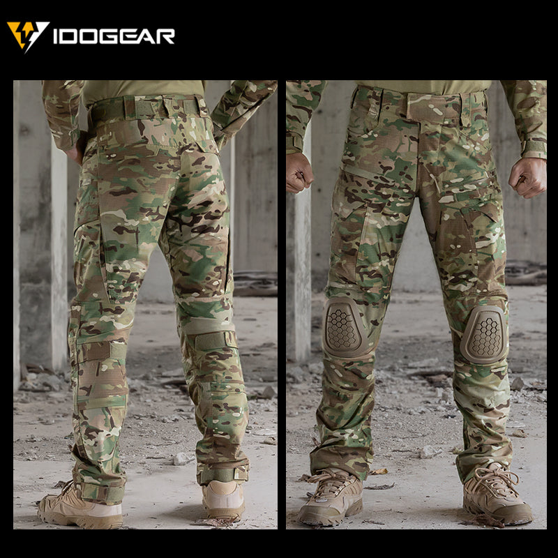 【TOP SALE🔥】IDOGEAR G4 Tactical Pants With Knee Pads Tactical Camo Trousers Hunting Camouflage 3208