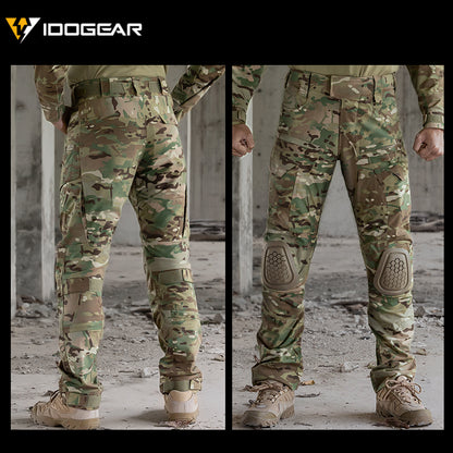 【TOP SALE🔥】IDOGEAR G4 Tactical Pants With Knee Pads Tactical Camo Trousers Hunting Camouflage 3208