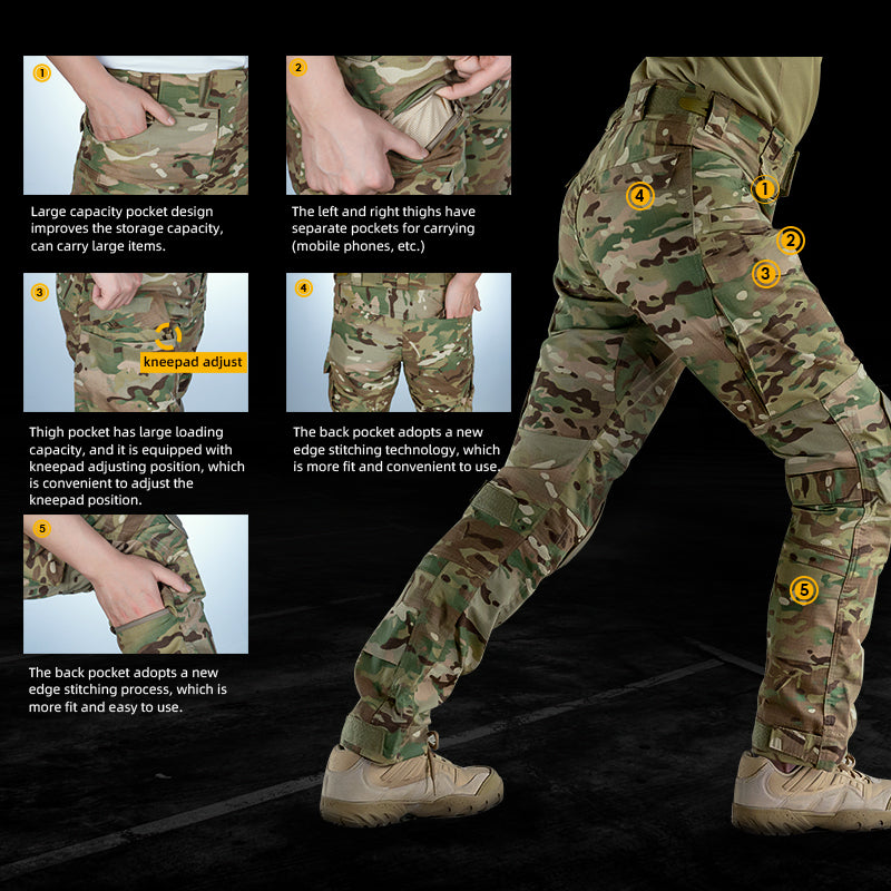 【TOP SALE🔥】IDOGEAR G4 Tactical Pants With Knee Pads Tactical Camo Trousers Hunting Camouflage 3208