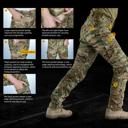【TOP SALE🔥】IDOGEAR G4 Tactical Pants With Knee Pads Tactical Camo Trousers Hunting Camouflage 3208