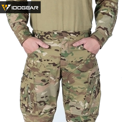 IDOGEAR Combat UFS Flex Pants Tactical Pants w/ Knee Pads Camo Trousers For Military, Airsoft, Shooting Sports  3209