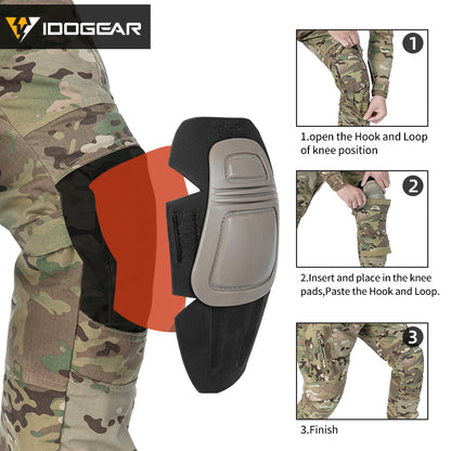 IDOGEAR Combat UFS Flex Pants Tactical Pants w/ Knee Pads Camo Trousers For Military, Airsoft, Shooting Sports  3209