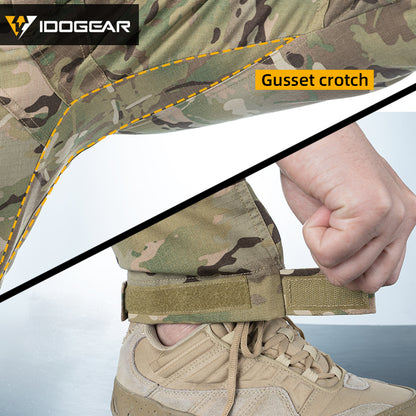 IDOGEAR Combat UFS Flex Pants Tactical Pants w/ Knee Pads Camo Trousers For Military, Airsoft, Shooting Sports  3209