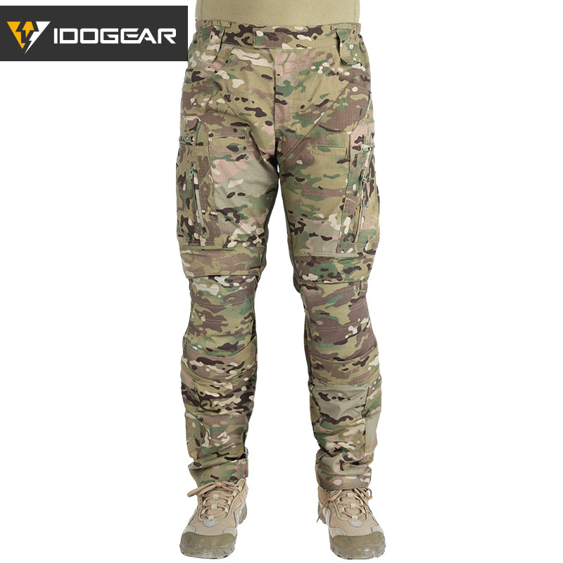 IDOGEAR Combat UFS Flex Pants Tactical Pants w/ Knee Pads Camo Trousers For Military, Airsoft, Shooting Sports  3209