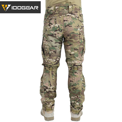 IDOGEAR Combat UFS Flex Pants Tactical Pants w/ Knee Pads Camo Trousers For Military, Airsoft, Shooting Sports  3209