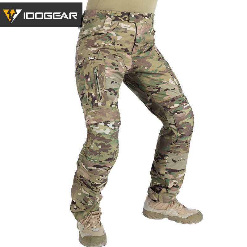 IDOGEAR Combat UFS Flex Pants Tactical Pants w/ Knee Pads Camo Trousers For Military, Airsoft, Shooting Sports  3209