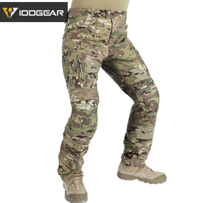 IDOGEAR Combat UFS Flex Pants Tactical Pants w/ Knee Pads Camo Trousers For Military, Airsoft, Shooting Sports  3209