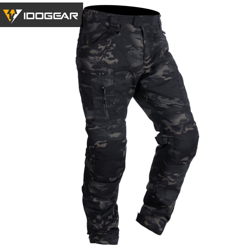 IDOGEAR Combat UFS Flex Pants Tactical Pants w/ Knee Pads Camo Trousers For Military, Airsoft, Shooting Sports  3209
