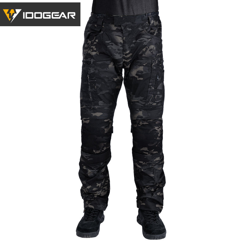 IDOGEAR Combat UFS Flex Pants Tactical Pants w/ Knee Pads Camo Trousers For Military, Airsoft, Shooting Sports  3209