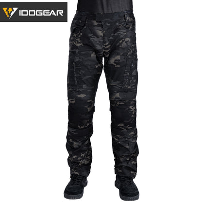 IDOGEAR Combat UFS Flex Pants Tactical Pants w/ Knee Pads Camo Trousers For Military, Airsoft, Shooting Sports  3209