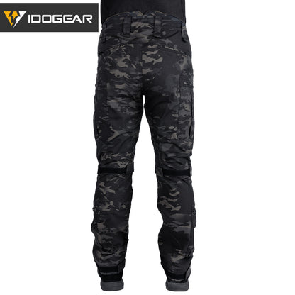 IDOGEAR Combat UFS Flex Pants Tactical Pants w/ Knee Pads Camo Trousers For Military, Airsoft, Shooting Sports  3209