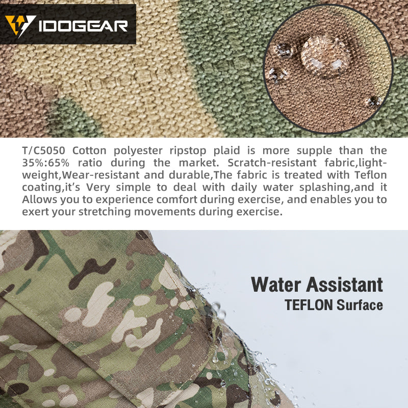 IDOGEAR Tactical Pants Multi-Pocket Combat Pants Large Capacity Camouflage Trousers Men Pants for Hunting Hiking 3210