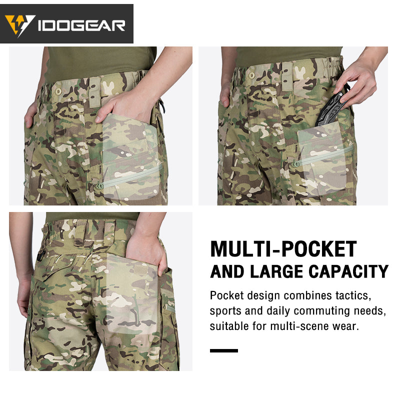 IDOGEAR Tactical Pants Multi-Pocket Combat Pants Large Capacity Camouflage Trousers Men Pants for Hunting Hiking 3210