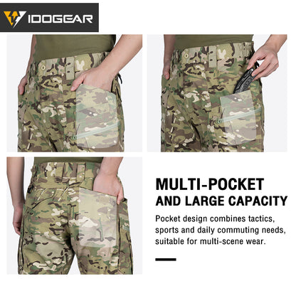 IDOGEAR Tactical Pants Multi-Pocket Combat Pants Large Capacity Camouflage Trousers Men Pants for Hunting Hiking 3210