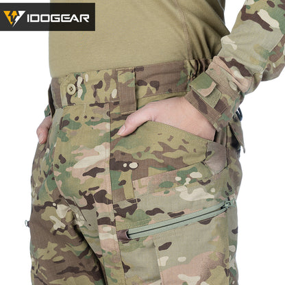 IDOGEAR Tactical Pants Multi-Pocket Combat Pants Large Capacity Camouflage Trousers Men Pants for Hunting Hiking 3210