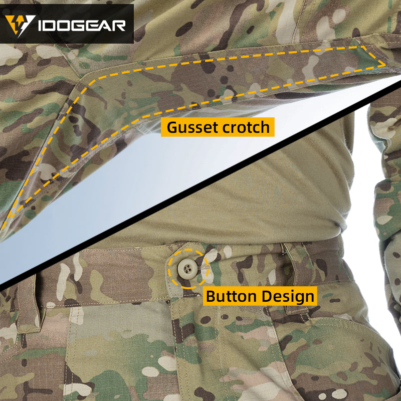 IDOGEAR Tactical Pants Multi-Pocket Combat Pants Large Capacity Camouflage Trousers Men Pants for Hunting Hiking 3210