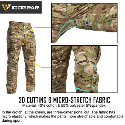 IDOGEAR BSR Flex Tactical Pants Men's Cargo Trousers For Airsoft, Military Combat Pants 3213