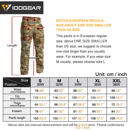 IDOGEAR BSR Flex Tactical Pants Men's Cargo Trousers For Airsoft, Military Combat Pants 3213