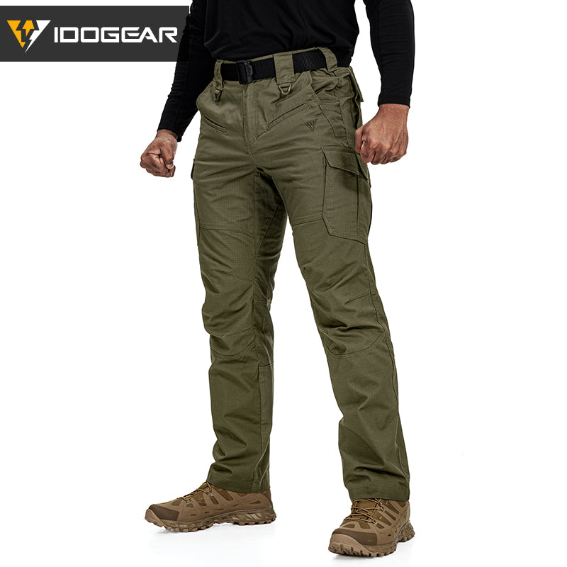 IDOGEAR Men's Cargo Pants Stretch Lightweight Work Pants Water Resistant Ripstop for Business Casual Style 3216