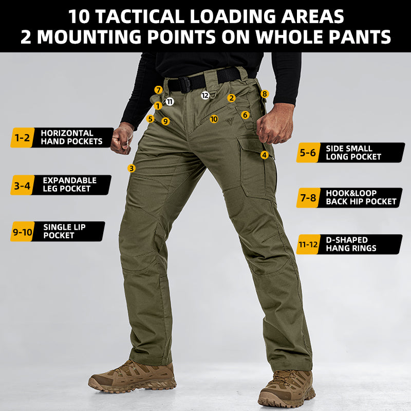 IDOGEAR Men's Cargo Pants Stretch Lightweight Work Pants Water Resistant Ripstop for Business Casual Style 3216