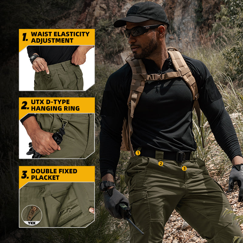 IDOGEAR Men's Cargo Pants Stretch Lightweight Work Pants Water Resistant Ripstop for Business Casual Style 3216