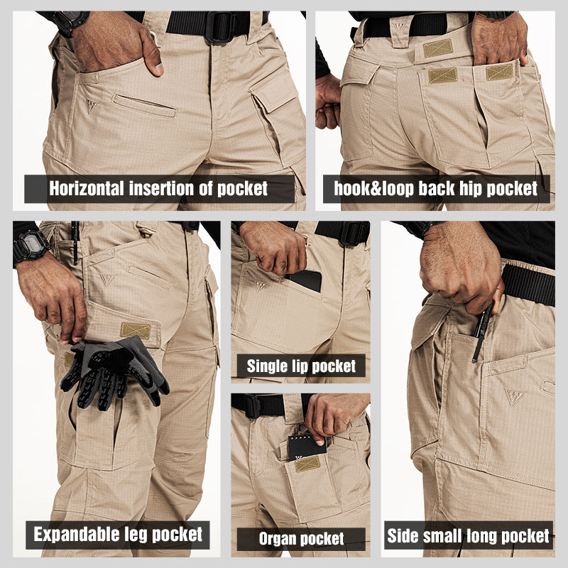 IDOGEAR Men's JF Flex Cargo Pants Tear Resistant Water‑Repellent Stretch Pants Outdoor Training 3217