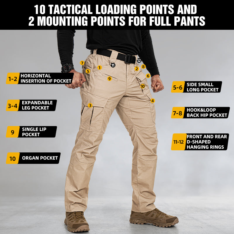 IDOGEAR Men's JF Flex Cargo Pants Tear Resistant Water‑Repellent Stretch Pants Outdoor Training 3217