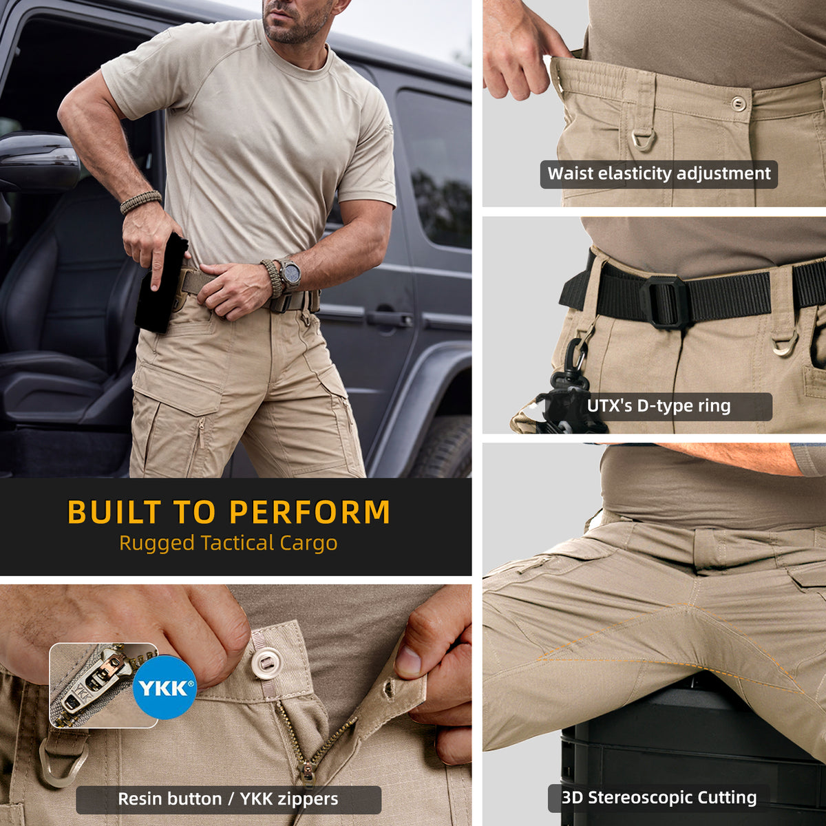 IDOGEAR Flex Pants IP5 Water Repellent Ripstop Water-Resistant Cargo Pants for Duty Sports 3221