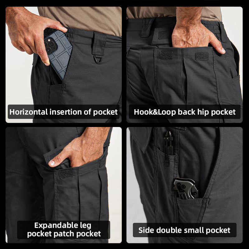 IDOGEAR Men's Cargo Pants Ripstop Multi-Pocket Water Resistant Stretch Outdoor Work 3222