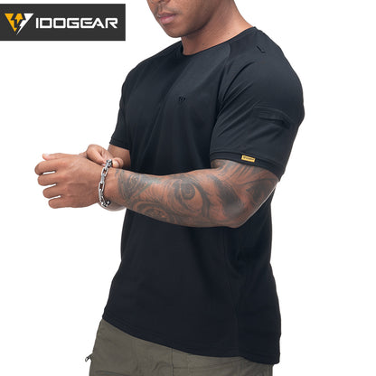 IDOGEAR Men's T-shirts Round Neck Shirt Suit for Outdoor Sports Shirt Quick Dry Casual Summer Clothing 3114