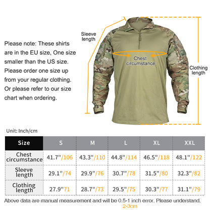 IDOGEAR Men's Tactical Combat Shirt and Pants Set Long Sleeve Multicam Hunting Military Uniform 1/4 Zip UT3011