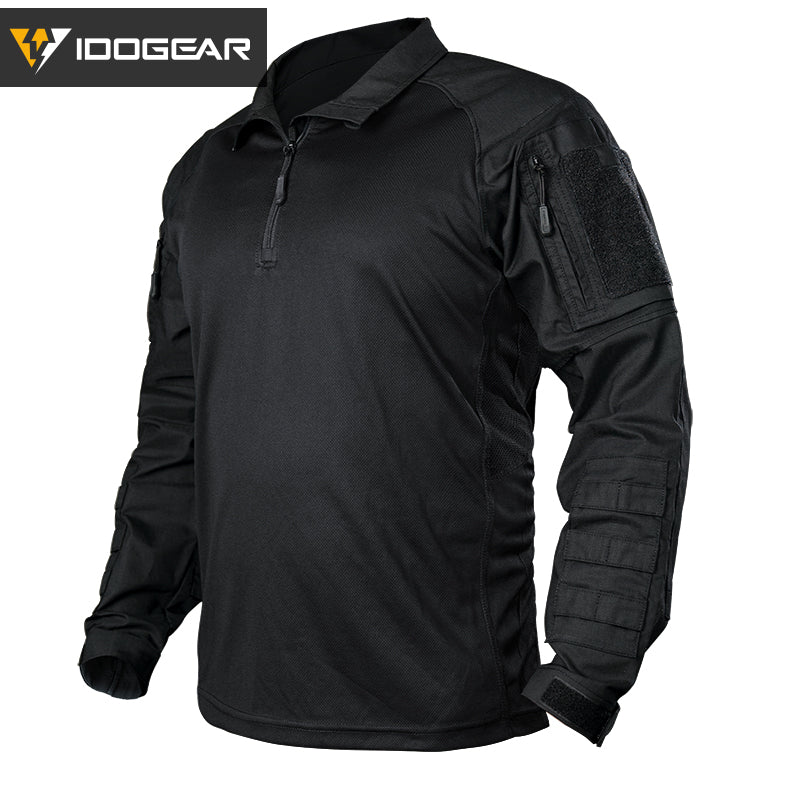 IDOGEAR UFS Tactical Shirt BDU Combat Clothes With Elbow Pads with Arm Big Pockets Slight Elasticity Shirt Breathable Top 3116