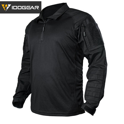IDOGEAR UFS Tactical Shirt BDU Combat Clothes With Elbow Pads with Arm Big Pockets Slight Elasticity Shirt Breathable Top 3116
