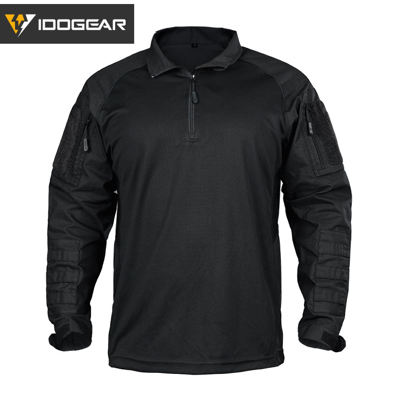 IDOGEAR UFS Tactical Shirt BDU Combat Clothes With Elbow Pads with Arm Big Pockets Slight Elasticity Shirt Breathable Top 3116